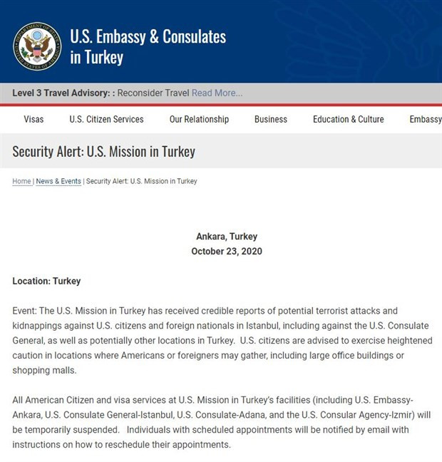 Kapılar kapatıldı! ABD'den Türkiye'deki vatandaşlarına terör saldırısı uyarısı - Resim : 1