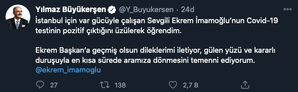 Yılmaz Büyükerşen'den Ekrem İmamoğlu'na geçmiş olsun mesajı - Resim : 1