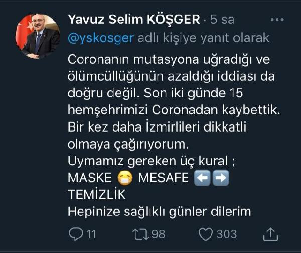 İzmir Valisi Yavuz Selim Köşger'den İzmir için korkutan vaka açıklaması - Resim : 2