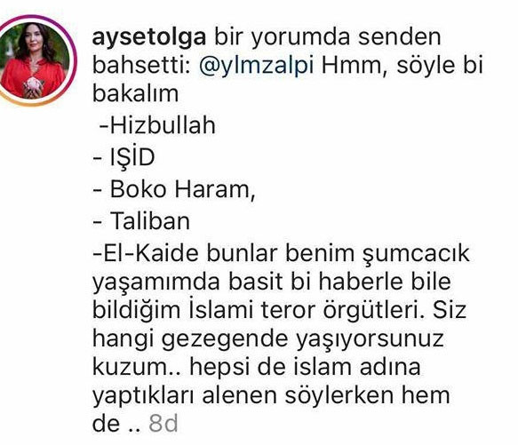Ayşe Tolga 'İslami terör örgütü' yorumuyla sosyal medyanın hedefi oldu - Resim : 1