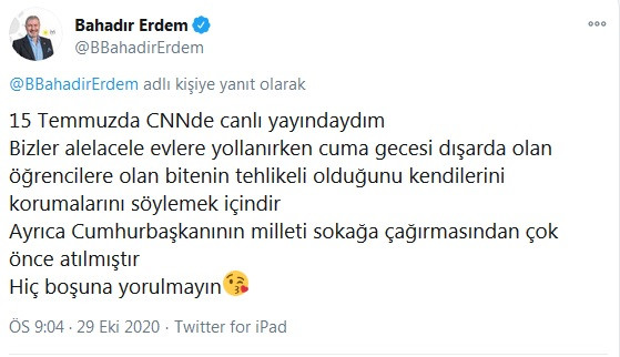 İYİ Parti'de tartışmaların odağındaki Bahadır Erdem'den 15 Temmuz ve Gülen tweetleri hakkında açıklama - Resim : 4