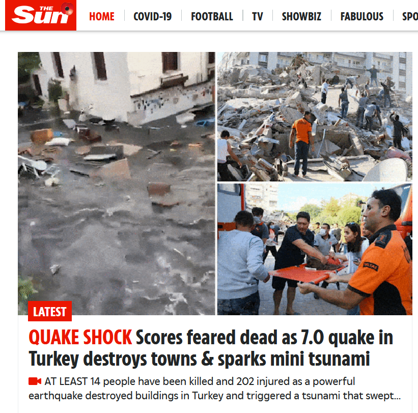 İzmir'de yaşanan deprem felaketi dünyanın manşetinde - Resim : 3