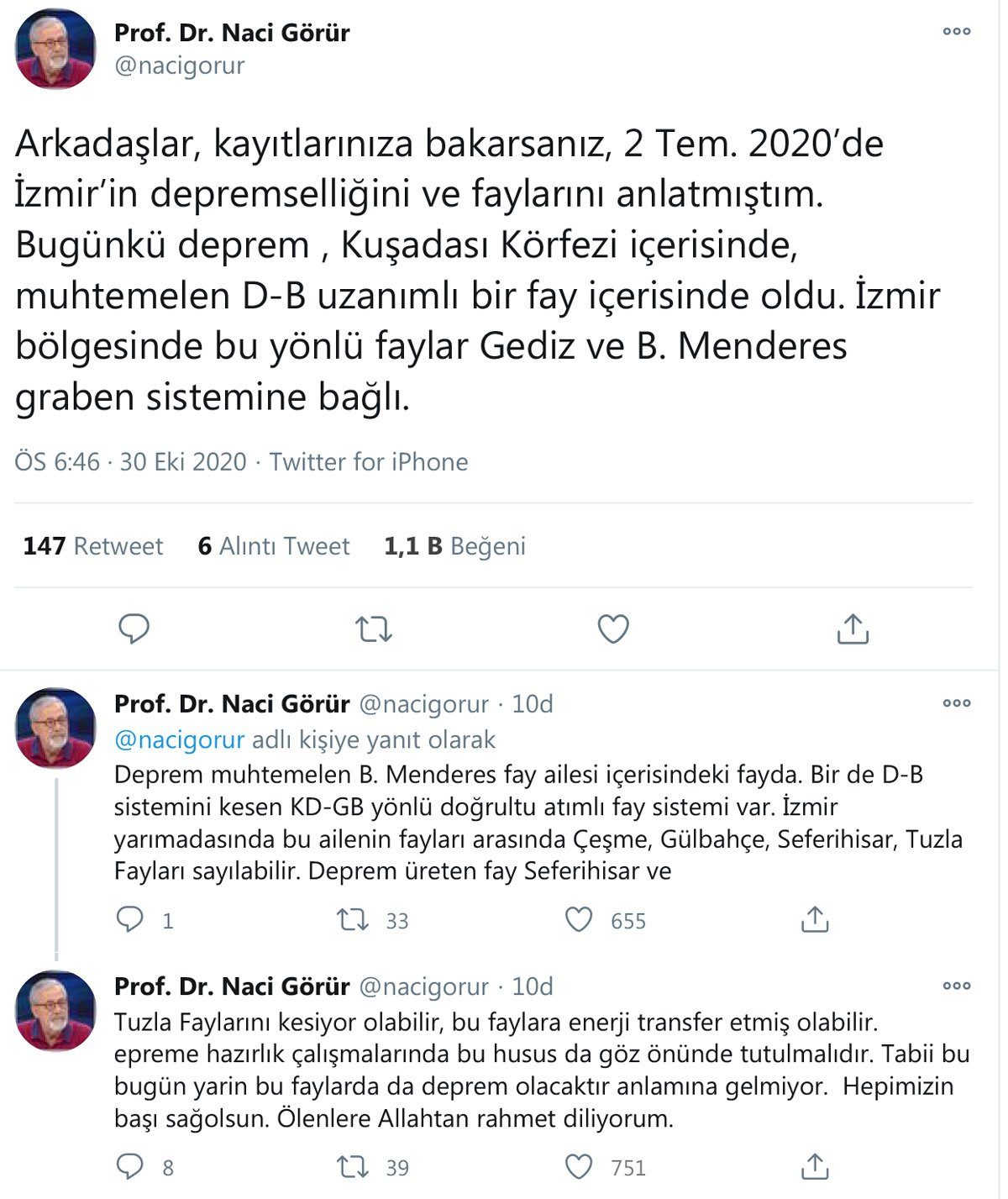 Prof. Dr. Naci Görür'den İzmir depreminin ardından 'Tuzla fayı' uyarısı - Resim : 1