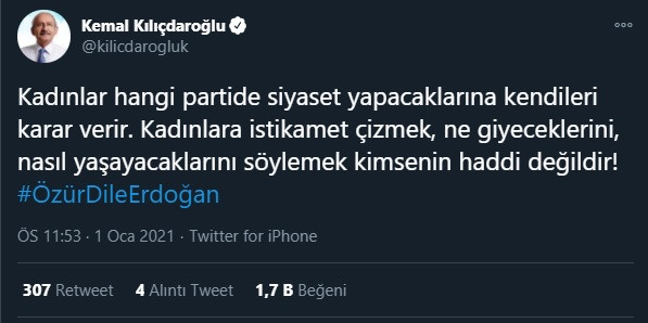 Kılıçdaroğlu'ndan çok sert 'Özür dile Erdoğan' tweeti - Resim : 1
