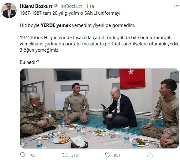 Sosyal medyada günün konusu Süleyman Soylu: Neden masa değil yer sofrası? - Resim : 2