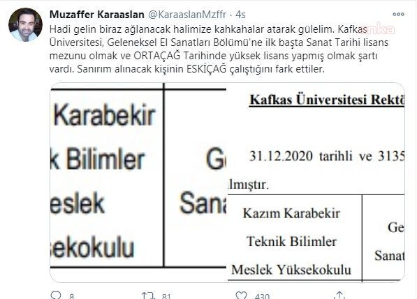 Üniversitenin 'adrese teslim' kadro ilanı iki günde çağ değiştirdi: Hocam 500 yılın lafı mı olur? - Resim : 3