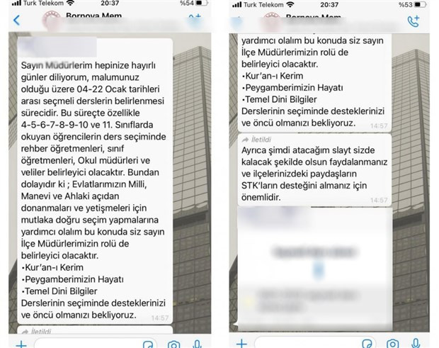 İlçe Milli Eğitim, okul müdürlerinden 'öğrencileri dini derslere yönlendirme'lerini istedi - Resim : 1