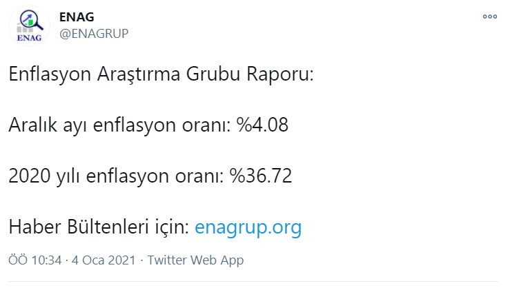 ENAG aralık ayı enflasyonunu hesapladı: Yüzde 4,08 - Resim : 1