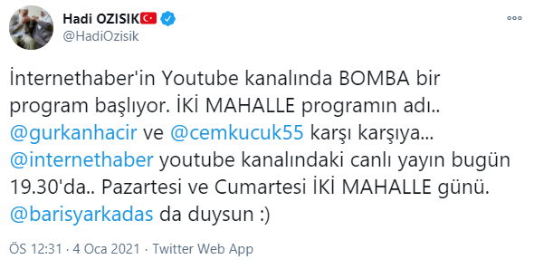 Gürkan Hacır ve Cem Küçük'ten yeni tartışma programı - Resim : 1