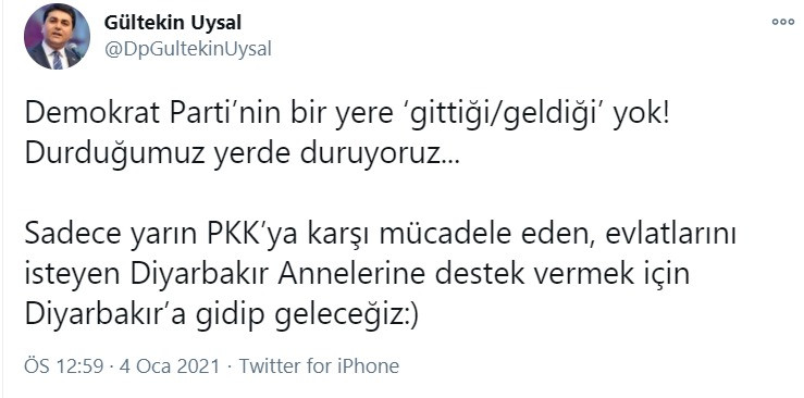 Gültekin Uysal 'Demokrat Parti Millet İttifakı'ndan ayrılıyor' iddialarını yanıtladı - Resim : 1