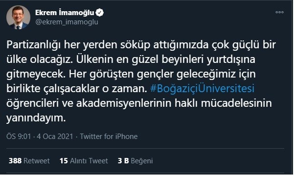 İmamoğlu: Boğaziçi Üniversitesi öğrencilerinin yanındayım - Resim : 1