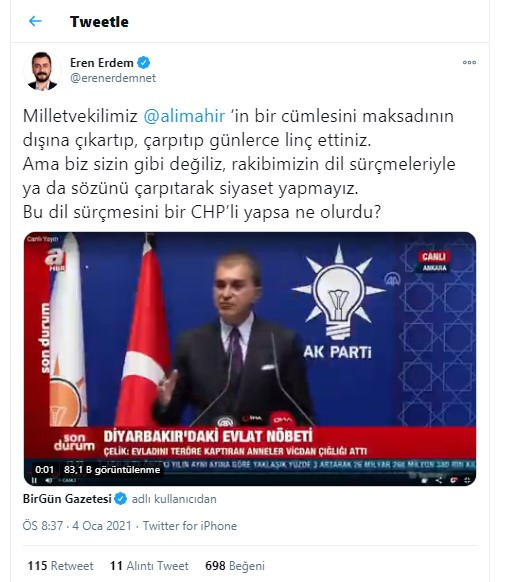 AKP Sözcüsü Ömer Çelik'ten skandal 'terör' gafı! 'Bir CHP’li yapsa ne olurdu?' - Resim : 1