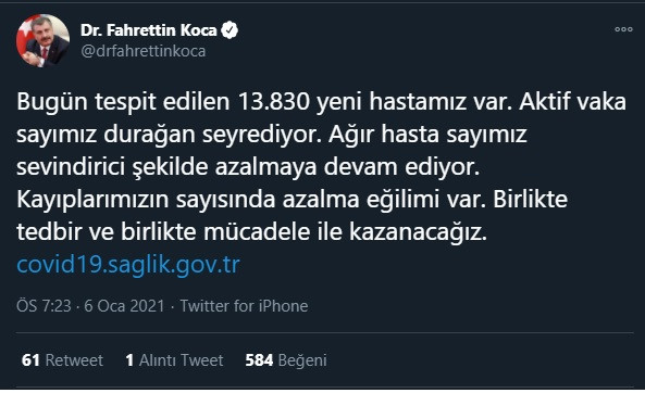 Türkiye'de koronavirüsten 191 kişi daha hayatını kaybetti! 13 bin 830 yeni vaka var - Resim : 2