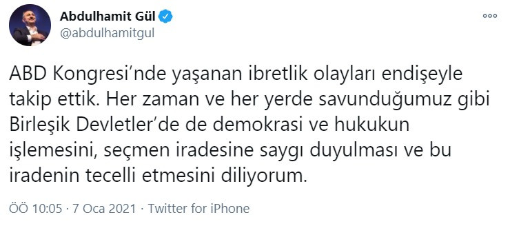 Adalet Bakanı Gül'den ABD'deki olaylar hakkında açıklama: Seçmen iradesine saygı duyulmalı - Resim : 1
