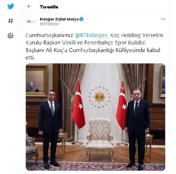 Erdoğan, Fenerbahçe Başkanı Ali Koç ile görüştü - Resim : 1