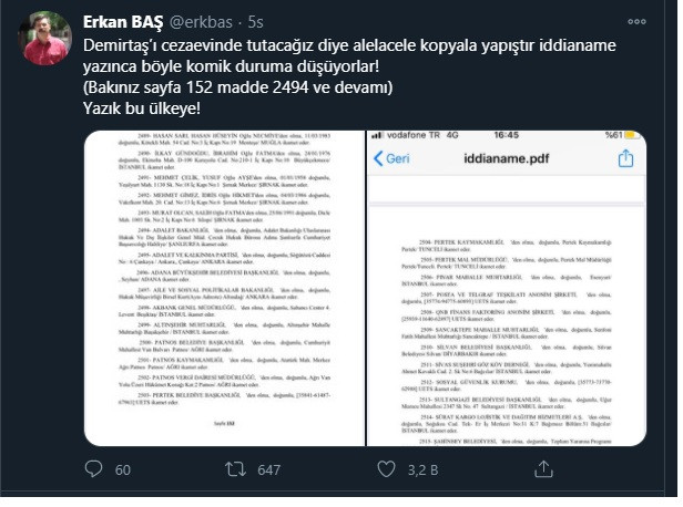 Demirtaş'ın da aralarında olduğu 108 sanıklı Kobani iddianamesinde copy-paste kazası! - Resim : 1