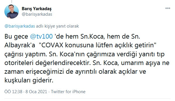 Fahrettin Koca'dan Yarkadaş'ın aşı iddiasına gece yarısı cevap geldi - Resim : 3