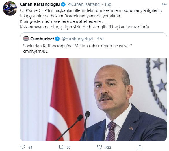 Soylu'nun hedefindeki Kaftancıoğlu: Kıskanmayın ne olur, çalışın sizin de olur - Resim : 1