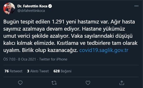 Türkiye'de koronavirüsten 186 kişi daha hayatını kaybetti! 11 bin 479 yeni vaka var - Resim : 2