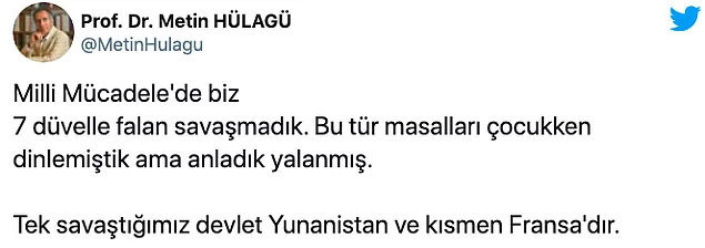 Türk Tarih Kurumu'nun eski Başkanı'ndan skandal Milli Mücadele paylaşımı - Resim : 1