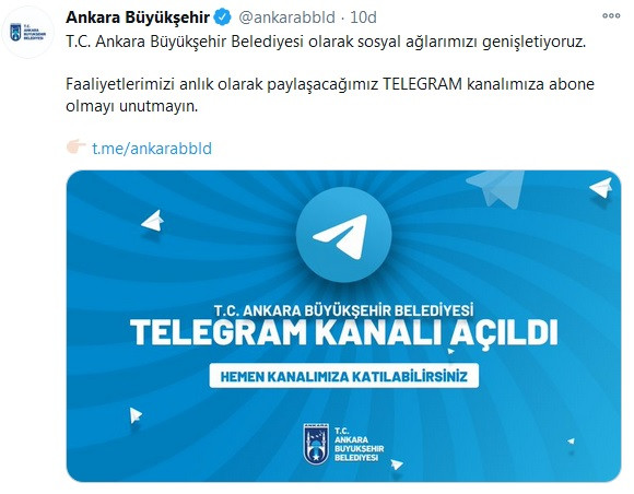 Ankara Büyükşehir Belediyesi'nden 'Telegram' kararı - Resim : 1