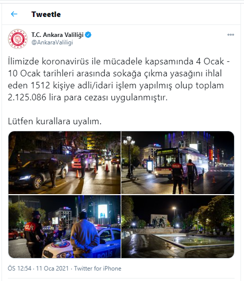 Ankara'da, kısıtlamayı ihlal eden 1512 kişiye para cezası - Resim : 1