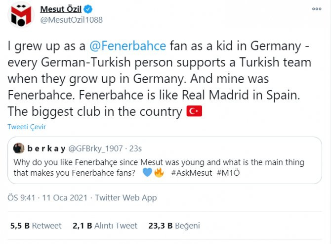 Mesut Özil taraftarların sorularını yanıtladı, Kadıköy mesajı gündem oldu - Resim : 2