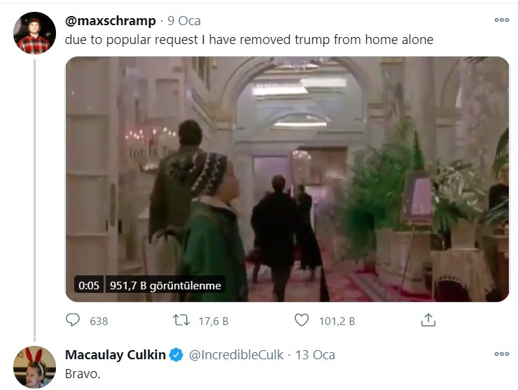 'Trump, Evde Tek Başına 2 filminden çıkarılsın' kampanyasına filmin baş karakterinden destek - Resim : 1