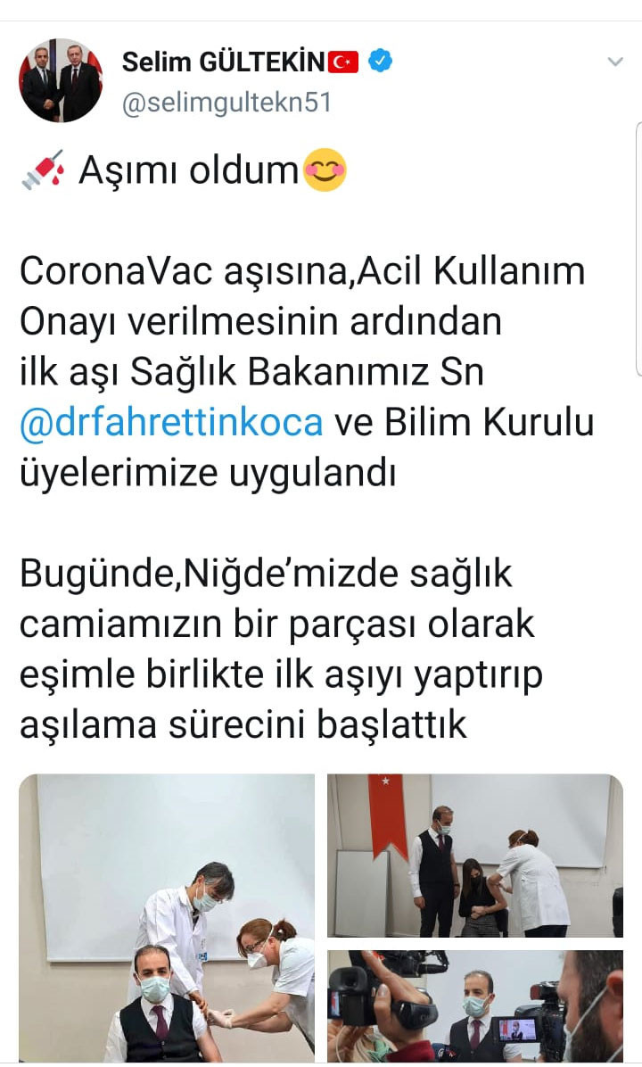AKP'li Gültekin ve eşi koronavirüs aşısı oldu - Resim : 1