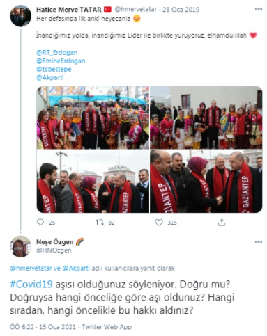 23 yaşındaki AKP MKYK Üyesi Merve Tatar, aşı önceliği sorusunu 'beğendi' - Resim : 1