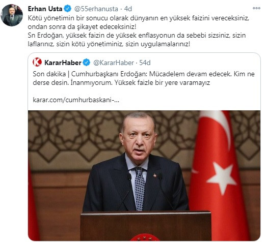 İYİ Parti'den Erdoğan'a: Yüksek faizin de yüksek enflasyonun da sebebi sizsiniz - Resim : 2