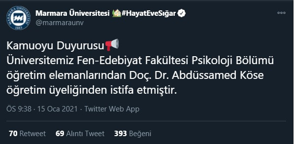 Marmara Üniversitesi açıkladı: 'İstismarcı bölüm başkanı' istifa etti! - Resim : 1