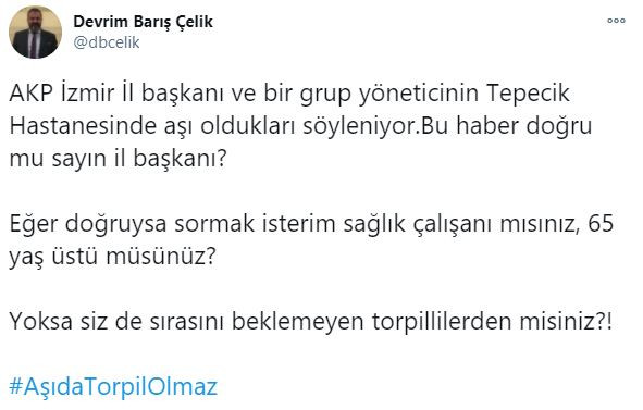 'Aşı torpili' haberleri hız kesmiyor: AKP'li il başkanı ve yöneticileri aşı mı oldu? - Resim : 1