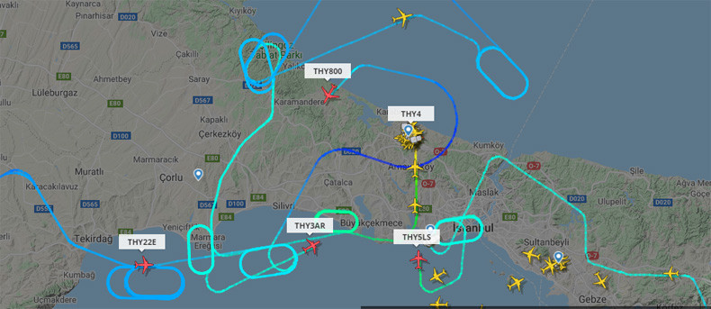 Uçaklar İstanbul Havalimanı'na iniş yapamadı - Resim : 1