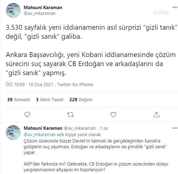 Kobani iddianamesiyle ilgili 'gizli sanık' iddiası: 'Erdoğan’ın yargılanmasının altyapısı mı hazırlanıyor?' - Resim : 1