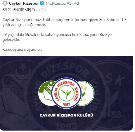 Çaykur Rizespor, Karagümrük'ten Erik Sabo ile anlaştı - Resim : 1