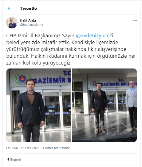 CHP İl Başkanı Deniz Yücel'de Gaziemir Belediye Başkanı Halil Arda'ya ziyaret - Resim : 1