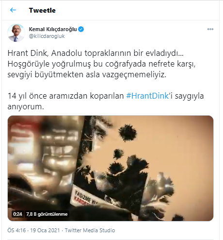 Kemal Kılıçdaroğlu'ndan Hrant Dink mesajı - Resim : 1