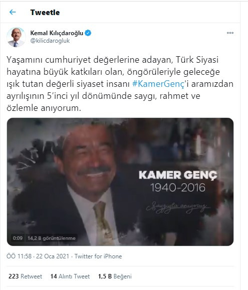 Kemal Kılıçdaroğlu'ndan Kamer Genç mesajı: Rahmetle ve özlemle anıyorum - Resim : 1