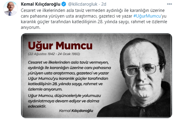 Kılıçdaroğlu 'Uğur Mumcu'yu andı - Resim : 1
