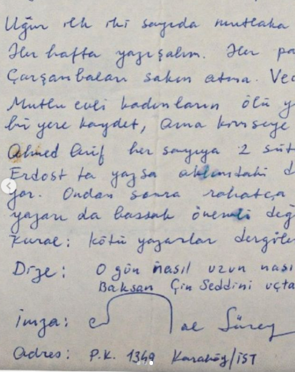 Fazıl Say, Cemal Süreya'nın 45 yıl önce yazdığı mektubu paylaştı - Resim : 3