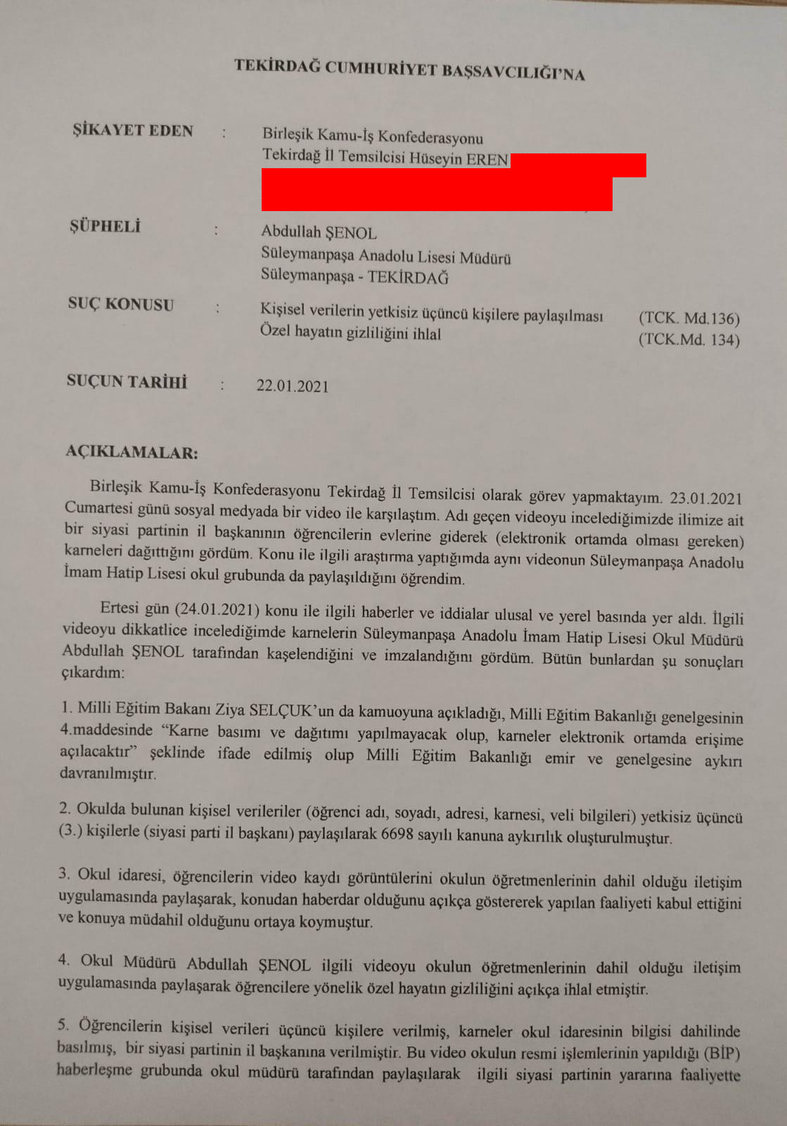 Karneleri AKP'ye veren müdür hakkında suç duyurusu - Resim : 1