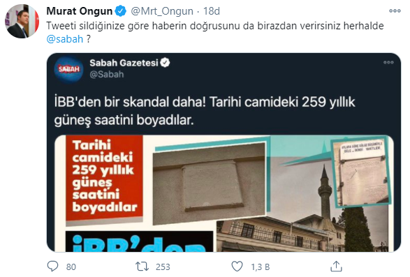 Murat Ongun'dan yandaş Sabah'a yalan haber tepkisi - Resim : 1