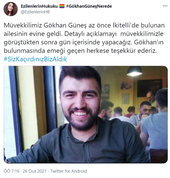 6 gün önce kaçırılan Gökhan Güneş bulundu - Resim : 1