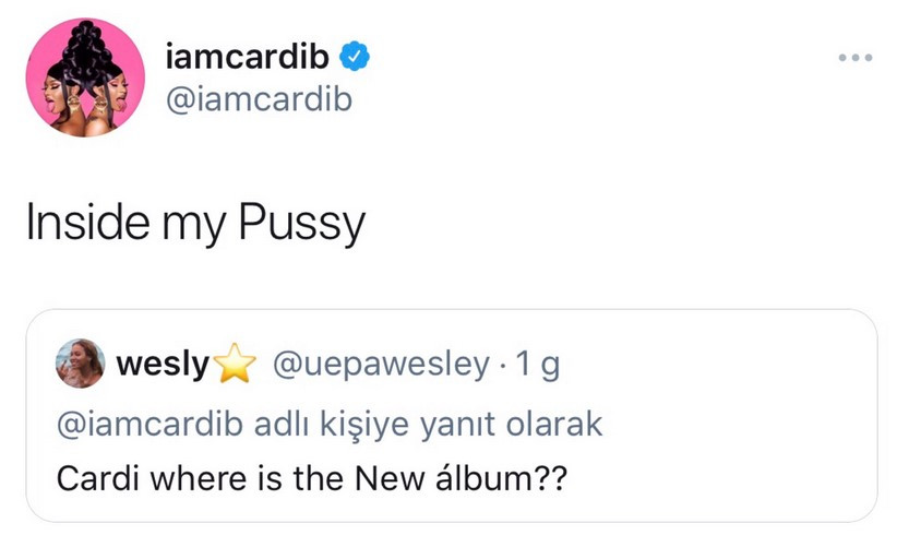 Cardi B.'den 'yeni albüm' sorusuna olay yaratan yanıt - Resim : 1