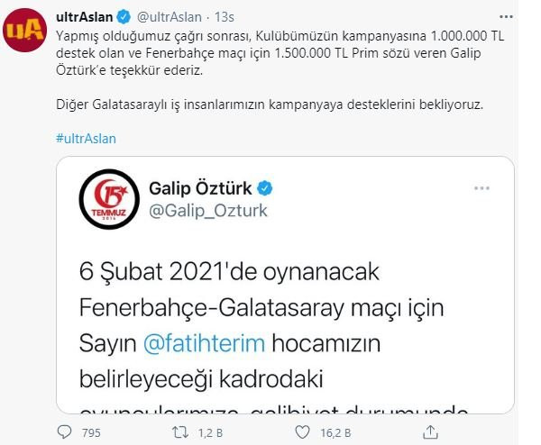 Galip Öztürk'ten Galatasaraylı futbolculara teşvik primi - Resim : 3