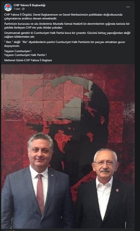 Yalova milletvekili istifa etmişti: CHP Yalova İl Başkanlığı'ndan açıklama - Resim : 1