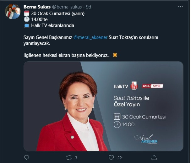 Meral Akşener Halk TV'ye konuk olacak - Resim : 1