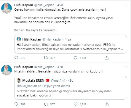 Hilal Kaplan'dan Hülya Hökenek'e ve İsmail Saymaz'a yanıt: 'Bilinsin: Bu sayfa kapanmadı!' - Resim : 1