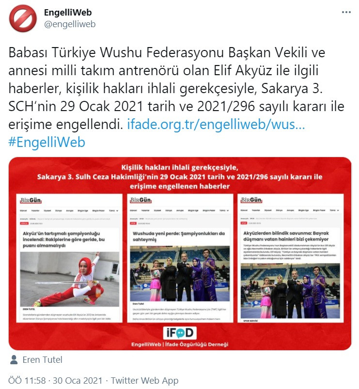 Wushu Federasyonu, kendi açıklamasına erişim yasağı getirtti - Resim : 1